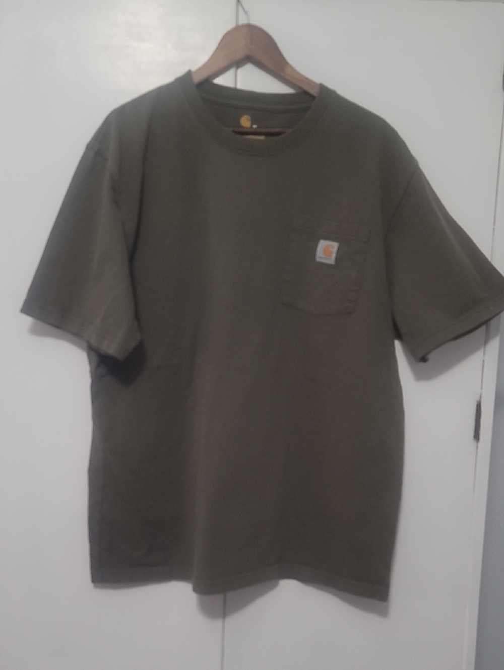 Carhartt Short-Sleeve Pocket Tee in Olive Green
